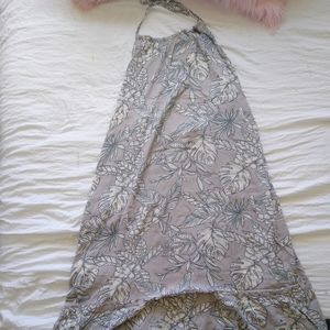 NWT Green and Taupe full length trapeze dress size 3X